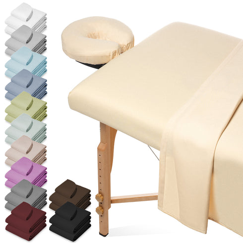 3-Piece Massage Table Sheet Set with Face Cradle Cover